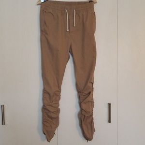 Khaki drawstring joggers